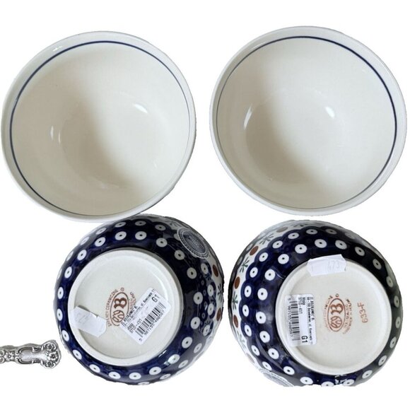 Polish Pottery Four Soup Bowls 16 Oz Fall Autum Goblincore - Picture 2 of 6